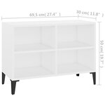 vidaXL Meuble TV avec pieds en métal Blanc 69 5x30x50 cm