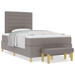 vidaXL Lit à sommier tapissier avec matelas et banc taupe 120x200 cm en tissu
