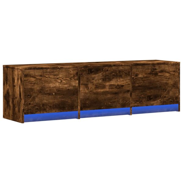 vidaXL Meuble TV Chêne fumé 140 x 34 x 40 cm Bois d'ingénierie