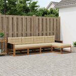 vidaXL Ensemble de canapés d'extérieur 5 Pièces Naturel et Beige