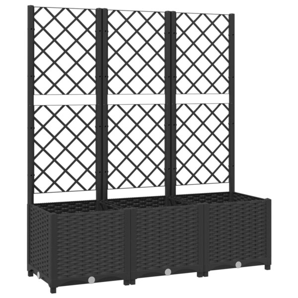 vidaXL Jardinière avec treillis Noir 120x40x136 cm PP