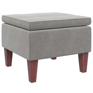 vidaXL Tabouret avec pieds en bois Gris clair Velours