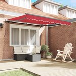 vidaXL Auvent Rétractable Rouge 350 x 250 cm Polyester et Acier