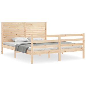 vidaXL Cadre de lit sans matelas 160x200 cm bois massif
