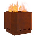 vidaXL Bol de feu sans fumée Rouillé 58 x 58 x 51 cm Acier patiné