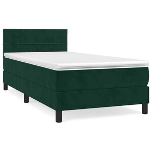 vidaXL Sommier à lattes de lit avec matelas Vert foncé 90x190 cm
