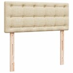 vidaXL Lit ottoman avec matelas et LED crème 120x190 cm tissu