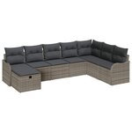 vidaXL Ensemble de canapé de jardin 8 Pièces Gris 287.5 x 177.5 x 85 cm