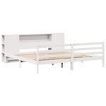 vidaXL Lit bibliothèque sans matelas blanc 180x200 cm bois pin massif