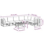 vidaXL Ensemble de canapé de jardin avec coussin 8 Pièces Noir Aluminium