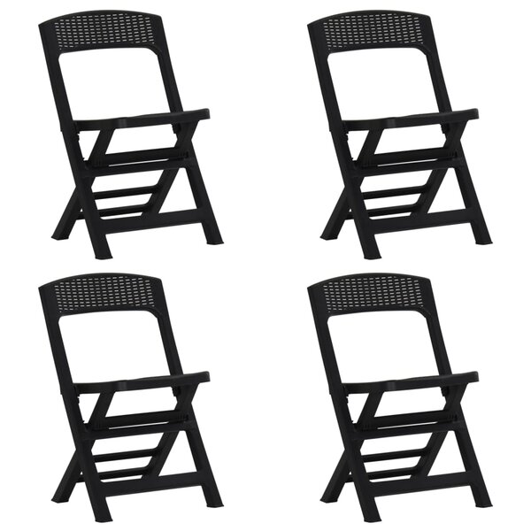 vidaXL Chaises de jardin pliables lot de 4 PP Anthracite
