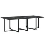 vidaXL Ensemble à manger de jardin 9 Pièces noir textilène