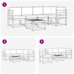 vidaXL Ensemble de canapés d'extérieur 6 Pièces Blanc et Beige