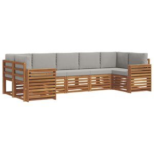 vidaXL Ensemble de canapés d'extérieur 7 pc Gris Naturel et Clair