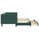 vidaXL Lit de jour avec gigogne et tiroirs vert foncé 80x200cm velours