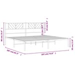 vidaXL Cadre de lit métal sans matelas et tête de lit blanc 180x200 cm
