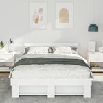 vidaXL Cadre de lit Blanc 150 x 200 cm Bois massif en pin