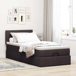 vidaXL Lit ottoman avec matelas marron foncé 100x200 cm tissu