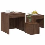 vidaXL Tables gigognes 3 Pièces Chêne marron Bois d'ingénierie