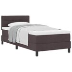 vidaXL Lit à ressorts avec tête de lit Marron foncé 90 x 190 cm tissu