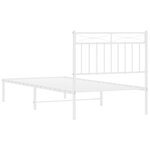 vidaXL Cadre de lit métal avec tête de lit blanc 90x200 cm
