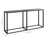 vidaXL Table console Noir 160x35x75 5 cm Verre trempé