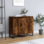 vidaXL Buffets 2 Pièces chêne fumé 40x35x70 cm bois d'ingénierie
