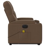 vidaXL Fauteuil inclinable de massage électrique Marron Tissu