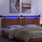 vidaXL Tête de lit suspendue Avec lumière LED Marron PU antique