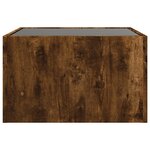 vidaXL Table basse avec LED infini chêne fumé 50x50x30 cm