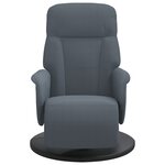 vidaXL Fauteuil inclinable avec repose-pied gris foncé velours