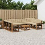 vidaXL Ensemble de canapés d'extérieur 10 Pièces Naturel et Beige