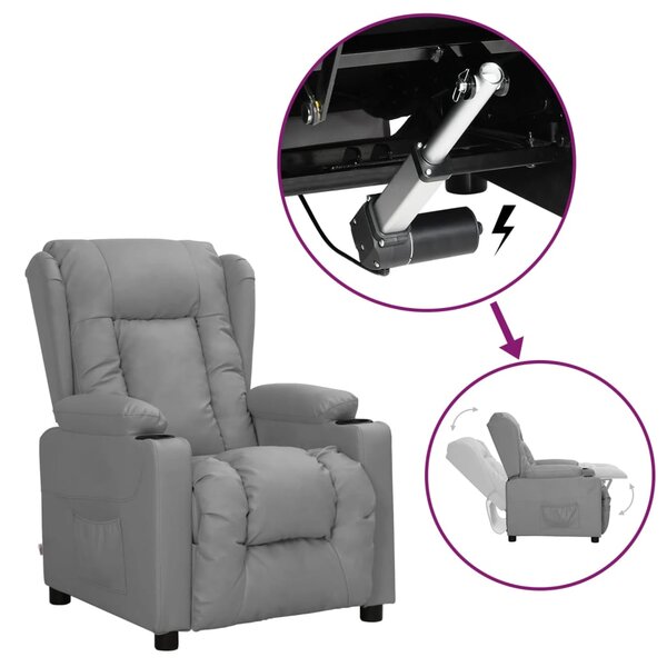 vidaXL Fauteuil Gris Similicuir