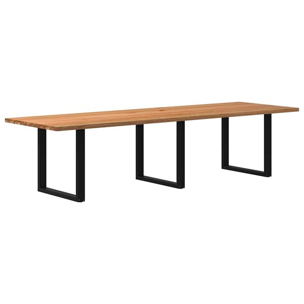 vidaXL Table à manger marron clair bois de chêne massif rectangulaire