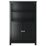 vidaXL Armoire de salle de bain BERG noir 69 5x34x110 cm pin massif