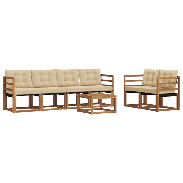 vidaXL Ensemble de canapés d'extérieur 7 pc Naturel et Beige