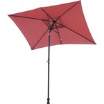 Parasol droit rectangulaire 1,4 x 2,10 m - inclinable & avec manivelle - Mat aluminium et toile polyester 160g - Rouge