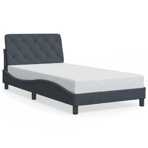 vidaXL Cadre de lit sans matelas gris foncé 100x200 cm velours
