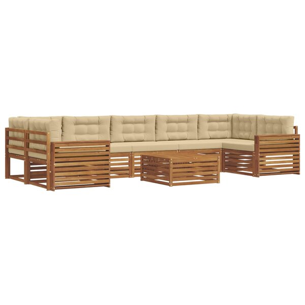 vidaXL Ensemble de canapés d'extérieur 8 Pièces Naturel et Beige