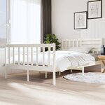 vidaXL Cadre de lit Blanc Bois massif 120x200 cm