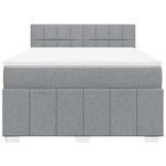 vidaXL Sommier à lattes de lit avec matelas Gris clair 140x200cm Tissu