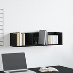Étagère murale CD vidaXL en chêne noir 75x18x18 cm en bois d'ingénierie