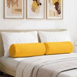 vidaXL Coussins d'accent 2 Pièces Jaune clair Ø 25 x 70 cm