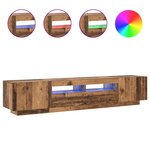 vidaXL Meuble TV avec lumières LED vieux bois bois d'ingénierie