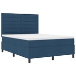 vidaXL Lit à ressorts avec matelas avec LED Bleu 140 x 190 cm tissu