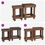 vidaXL Support de Plante 2 Pièces Marron 70 x 11 x 27 cm Bois d'Acajou