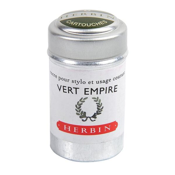 Boîte de 6 cartouches d'encre standard Vert empire HERBIN