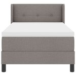 Lit à ressort vidaXL avec matelas taupe 90x200 cm en tissu