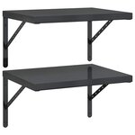 vidaXL Étagères murales 2 Pièces 50x40 cm noir acier inoxydable