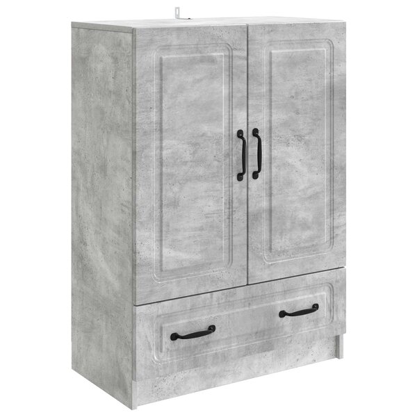 vidaXL Buffet Gris béton 66 x 34 5 x 92 cm Bois d'ingénierie